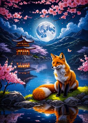 fox cherry blossom japan