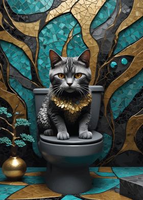 Toilet Cat Kintsugi