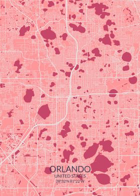 Orlando Pink Rose Map