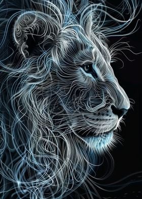 Abstract Lion Digital Art
