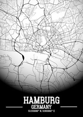 Hamburg City Map White
