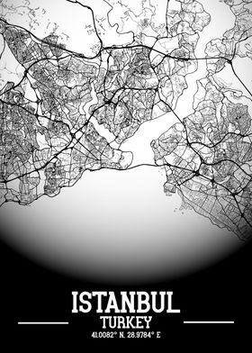 Istanbul City Map White