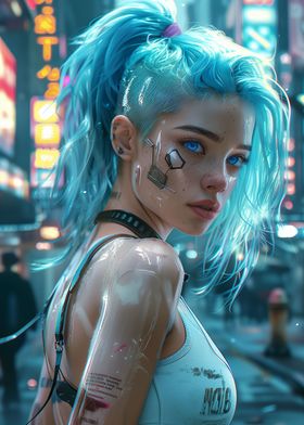 Sexy Cyberpunk City Girl