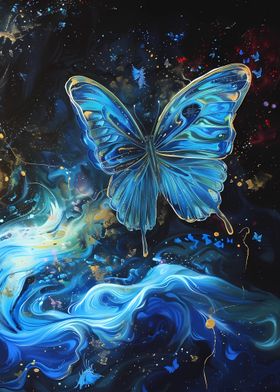 blue cosmic butterfly