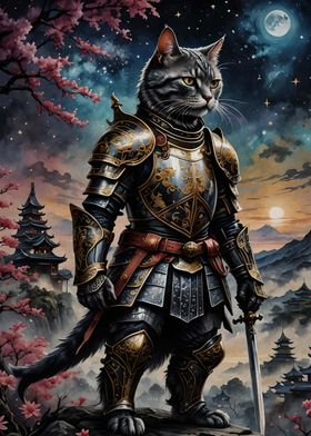 Cat Samurai Japan