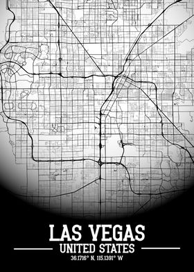Las Vegas City Map White