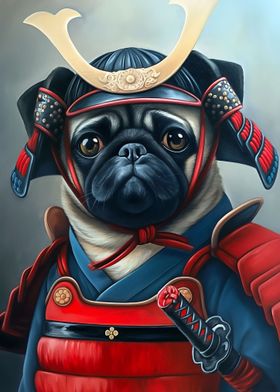 Samurai Pug Dog