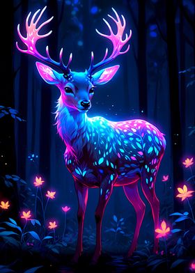 Magical Deer in the Forest