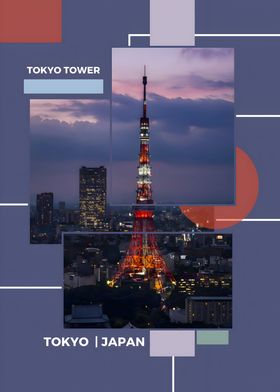 Tokyo Tower Collage Art