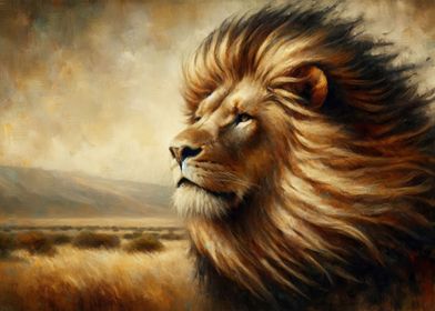 Wild Lion Oil Painting
