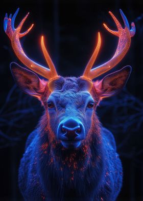 Deer in neon