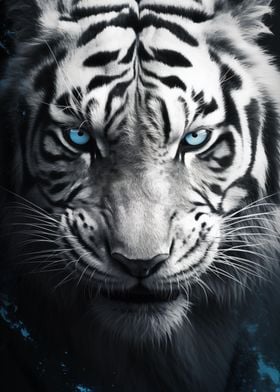 White Tiger With Blue Eyes