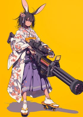 Bunny Warrior in Kimono