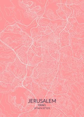 Jerusalem Pink Rose Map