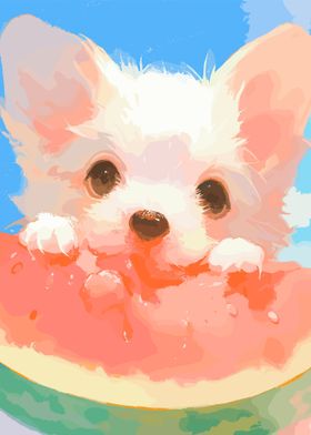 Watermelon And Dog