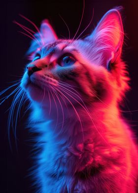 Cat in neon