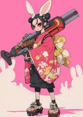 Anime Bunny Geisha Gunner