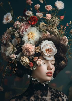 Vintage Floral Woman