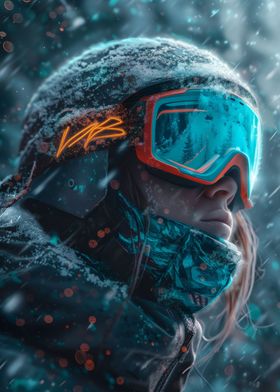 Snow Skier Digital Art
