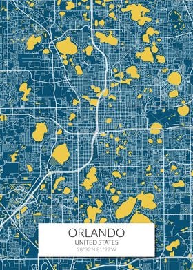 Orlando Blue Map