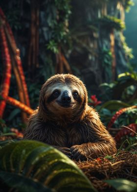 Resting Three Toed Sloth