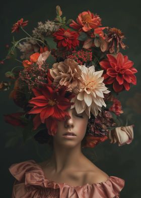 Floral Woman Head Flower