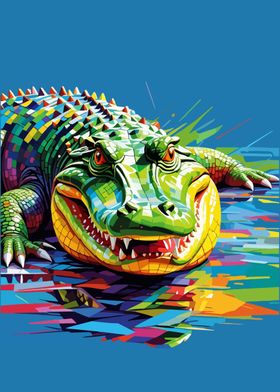 crocodile wpap pop art