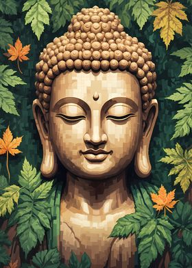 Calm Buddha Pixel Art