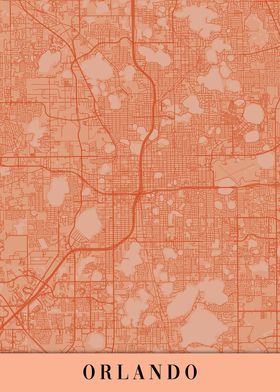 Orlando Orange Vintage Map