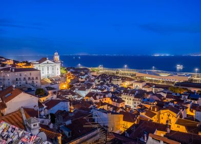 Lisbon Night Cityscape