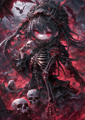 Gothic Skeleton Devil Girl