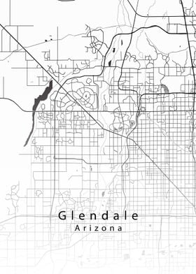 Glendale Arizona Map white