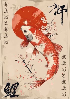 Vintage Japanese Koi Fish