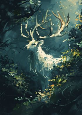 White Deer in Jungle