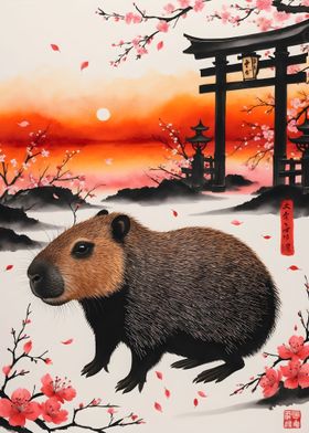 Japan Painting Capybara