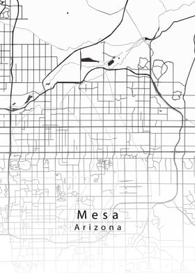 Mesa Arizona Map white