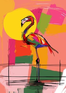 Flamingo Pop Art Poster