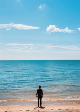 man standing alone