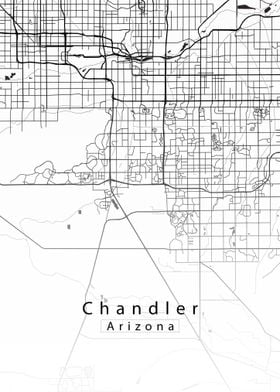 Chandler Arizona Map white