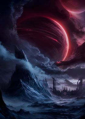 Crimson Planet Eclipse