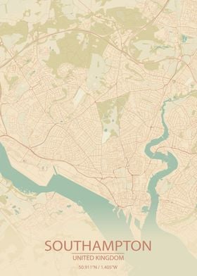 Southampton UK City Map