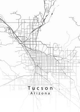 Tucson Arizona Map white