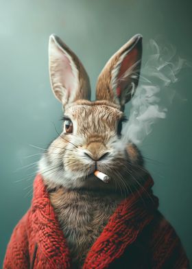 Funny pensioner rabbit