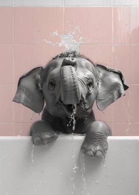 Elephant in bathroom