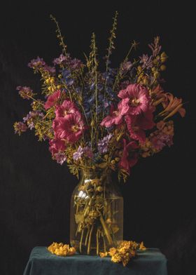 Vibrant Hollyhock Bouquet