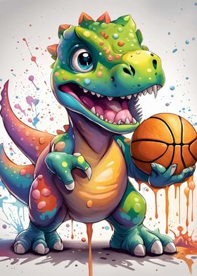 baby dinosaur basketball