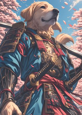 Golden Retriever Samurai