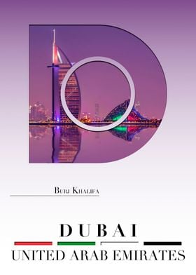Dubai Skyline Letter D