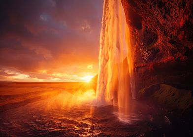  Seljalandsfoss sunset 