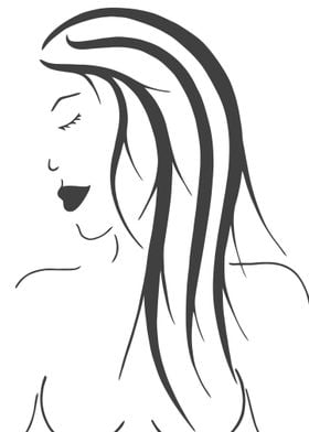 Woman with long hair